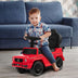 3-In-1 Ride on Push Car Mercedes Benz G350 Stroller Sliding Car with Canopy-Red - Color: Red - Minihomy