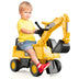 Functional Excavator Toy with Rotatable Digging Bucket-Yellow - Color: Yellow - Minihomy