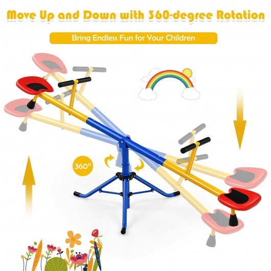 360?Rotation Kids Seesaw Swivel Teeter Totter Playground Equipment - Minihomy