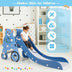 4-in-1 Foldable Baby Slide Toddler Climber Slide PlaySet with Ball-Blue - Color: Blue - Minihomy