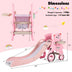 4-in-1 Foldable Baby Slide Toddler Climber Slide PlaySet with Ball-Pink - Color: Pink - Minihomy