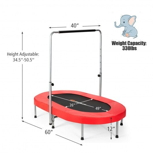 2-Person Foldable Mini Kids Fitness Rebounder Trampoline-Red - Color: Red - Minihomy