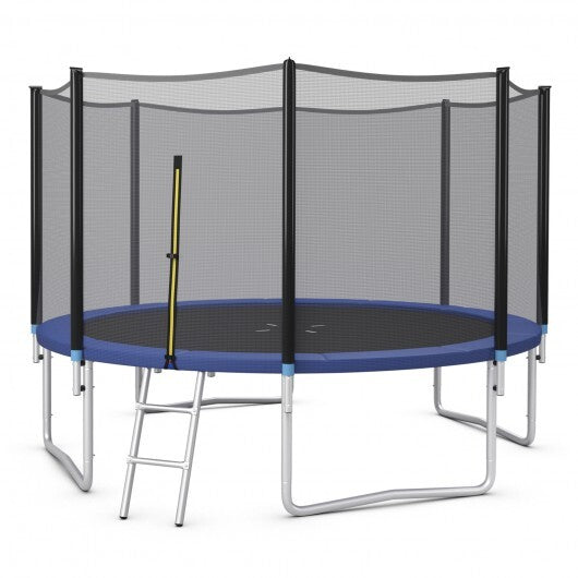 8/10/12/14/15/16 Feet Outdoor Trampoline Bounce Combo with Safety Closure Net Ladder-12 ft - Color: Black - Size: 12 ft - Minihomy