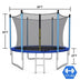 Outdoor Trampoline with Safety Closure Net-8 ft - Color: Blue - Size: 8 ft - Minihomy