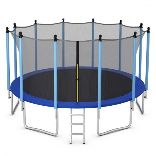 Outdoor Trampoline with Safety Closure Net-16 ft - Color: Blue - Size: 16 ft