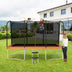 8 x 14 Feet Rectangular Recreational Trampoline with Safety Enclosure Net and Ladder-Orange - Color: Orange - Minihomy