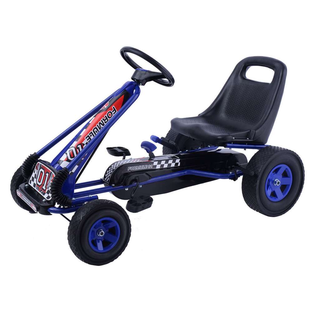 4 Wheels Kids Ride On Pedal Powered Bike Go Kart Racer Car Outdoor Play Toy-Blue - Color: Blue - Minihomy