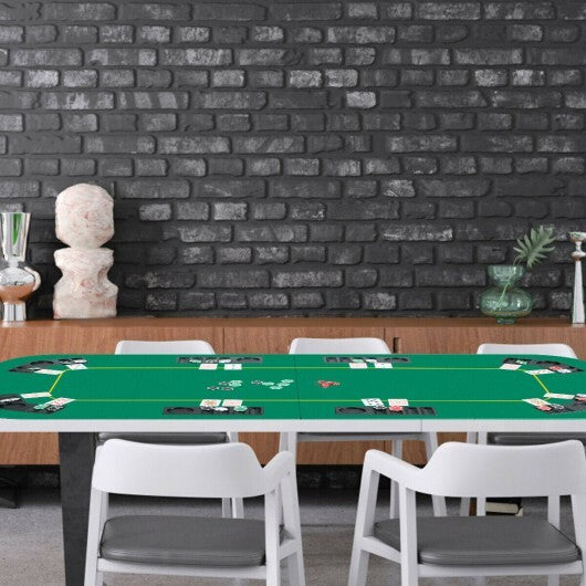 80 Inch x 36 Inch Folding 8 Player Deluxe Texas Poker Table Top with Bag - Color: Green - Minihomy