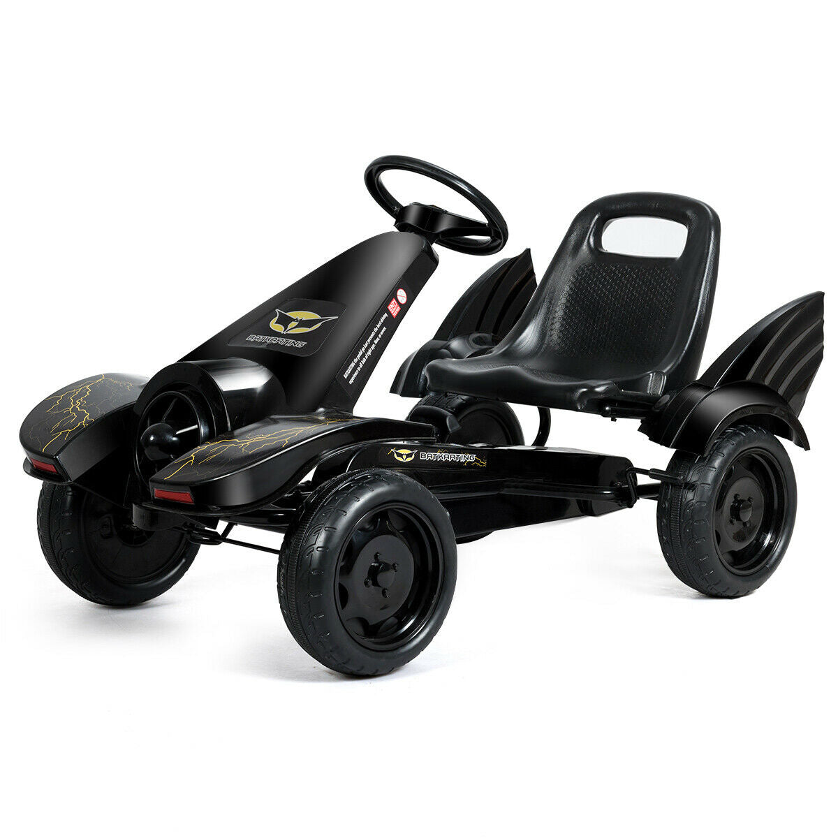 Kids Ride on 4 Wheel Pedal Powered Go Kart - Color: Black