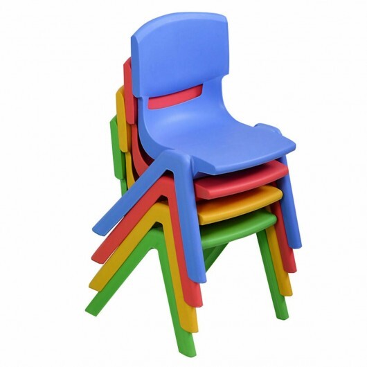 4-pack Colorful Stackable Plastic Children Chairs - Color: Multicolor - Minihomy