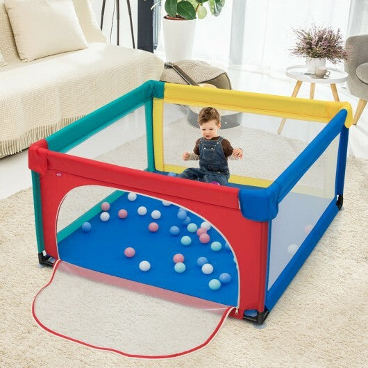 Large Safety Play Center Yard with 50 Balls for Baby Infant-Multicolor - Color: Multicolor - Minihomy