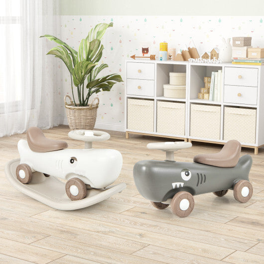 Convertible Rocking Horse and Sliding Car with Detachable Balance Board-Dark Gray - Color: Dark Gray - Minihomy