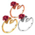 Gold Plated Rose Gold Ladies Rings With Roses - Minihomy