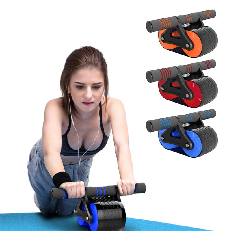 Double Wheel Abdominal Exerciser Automatic Rebound Trainer