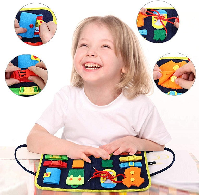 Children's Busy Board Dressing And Buttoning Learning Baby Early Education Learning Toy - Minihomy