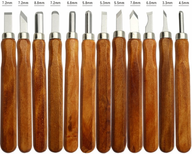 Mahogany 6 Sticks Carving Knife Handmade Woodcut Knife Eraser Engraving Set Woodcarving Tool - Minihomy