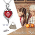 Sterling Silver with Red Heart-Shaped Crystal Grandma Necklace