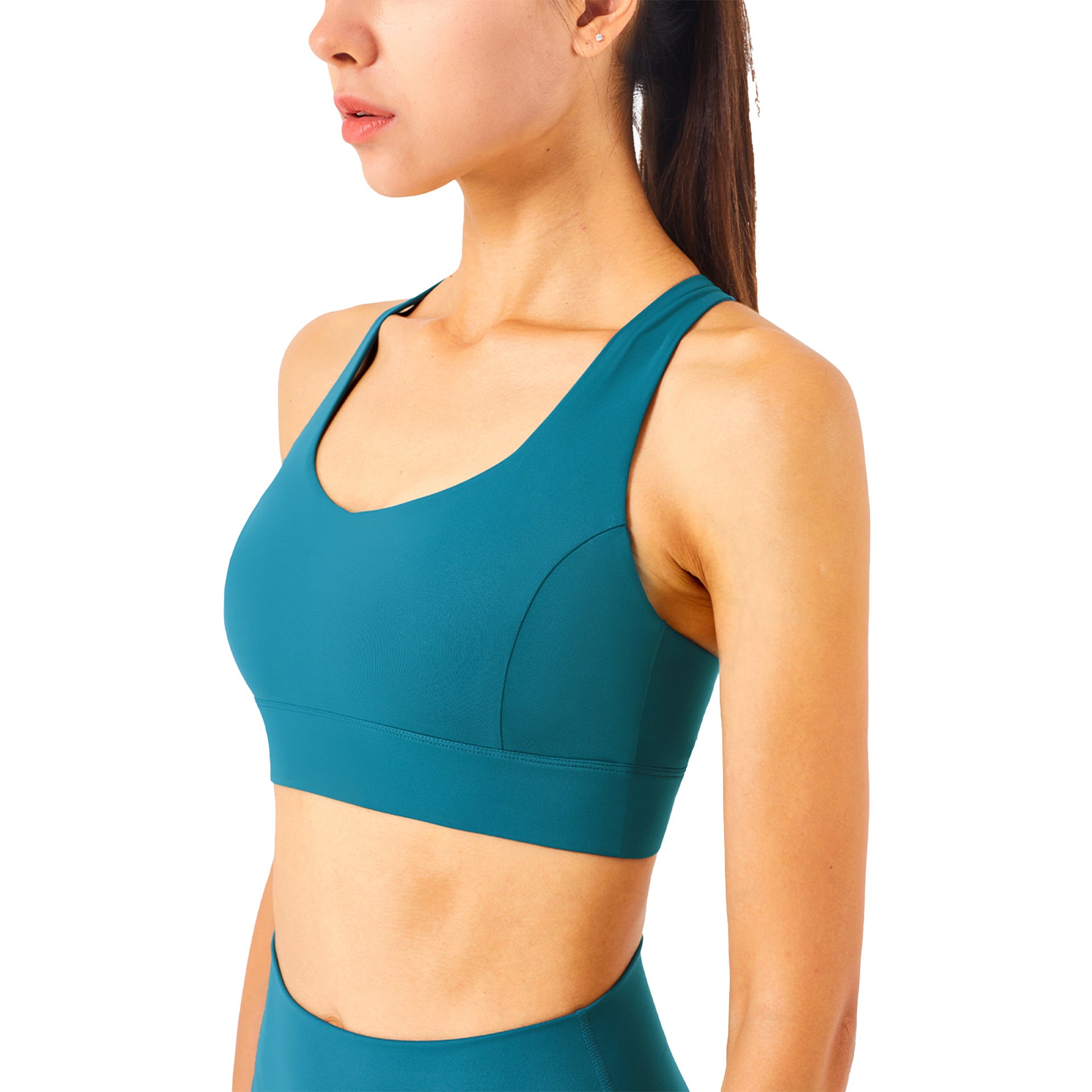 Gather Strength Wrap Mesh Panel Stylish Yoga Bra - Minihomy