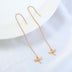 Gold Copper Dragonfly Micro-Set Zircon Long Tassel Ear Wire - Minihomy