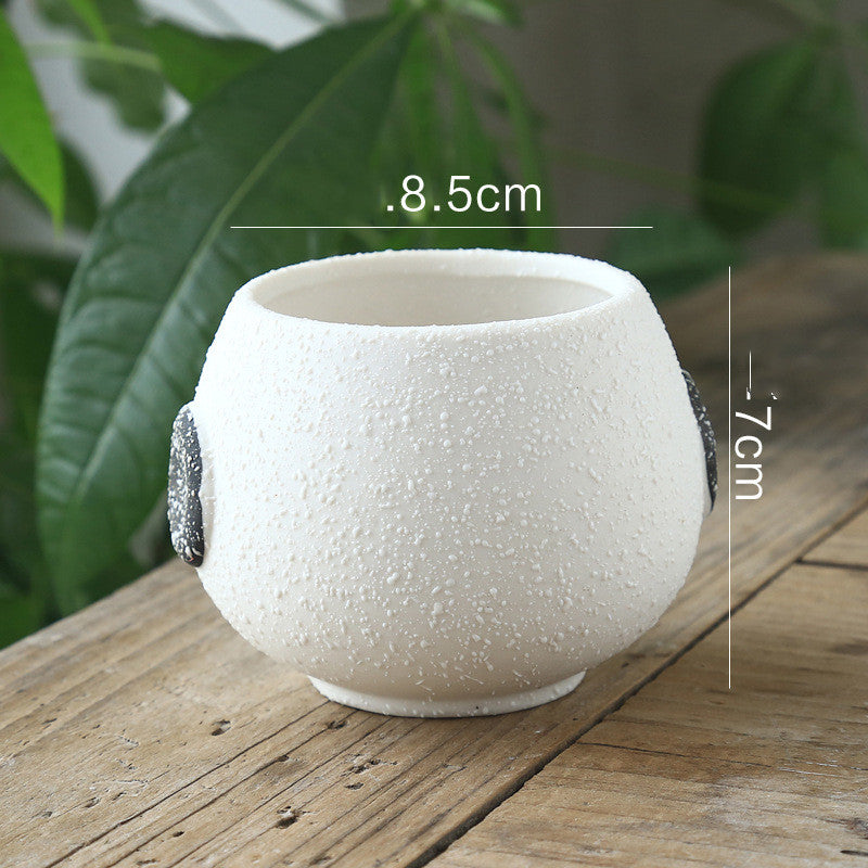 Snow Spray Glaze Black And White Breathable Creative Craft Flower Pot