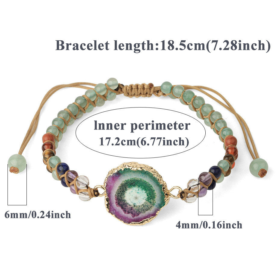 Agate Natural Crystal Beaded Braided Yoga Bracelet For Women - Minihomy