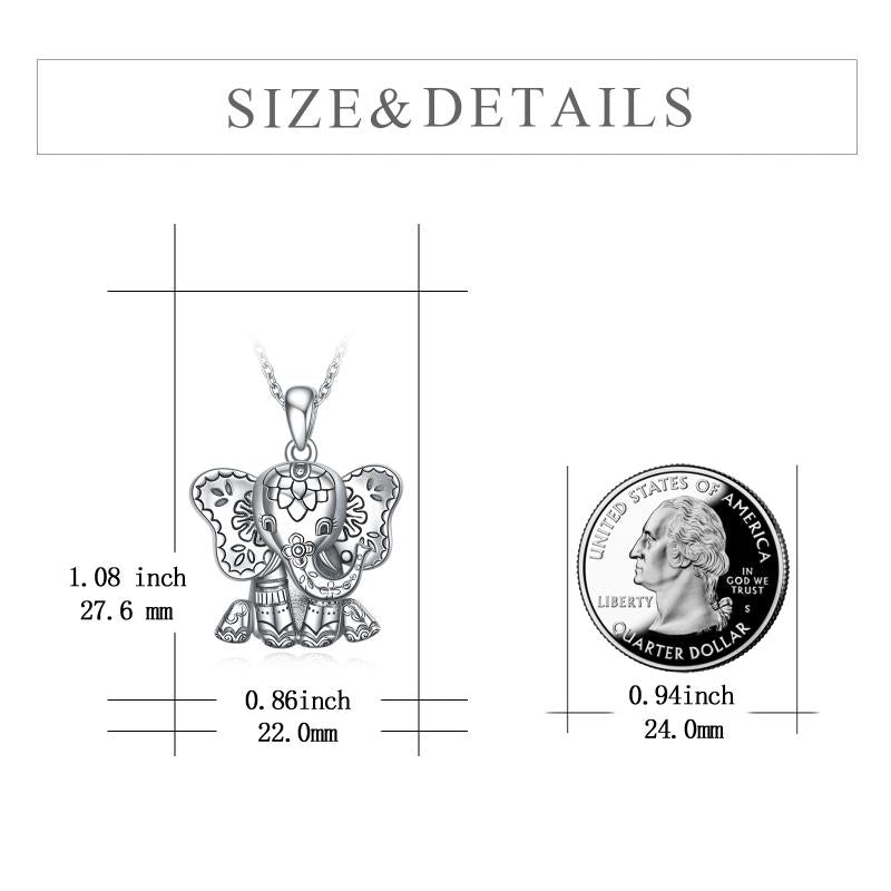 Sterling Silver Elephant Pendant Necklaces Lucky African Animal for Women Men Boy Girl