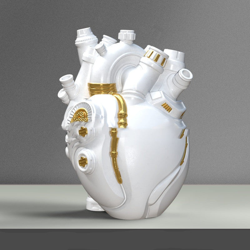 Cyber Punk Simulation Heart Vase Ornament Creative Technology Halloween Home Decor - Minihomy