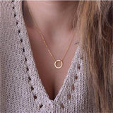 Small Circle Pendant Clavicle Chain - Minihomy