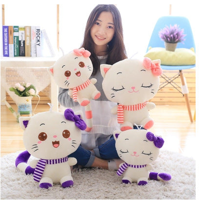 Cute Big Face Smiling Cat Stuffed Plush pillow Toys Soft Animal Smile Cat Dolls