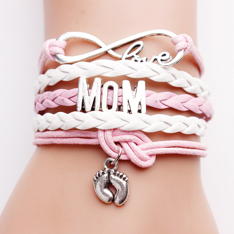 Hand-woven Infinite Love Mom Foot Bracelet - Minihomy