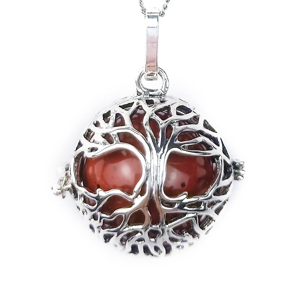 Natural Crystal Agate Seven Chakra Hollow Pendant