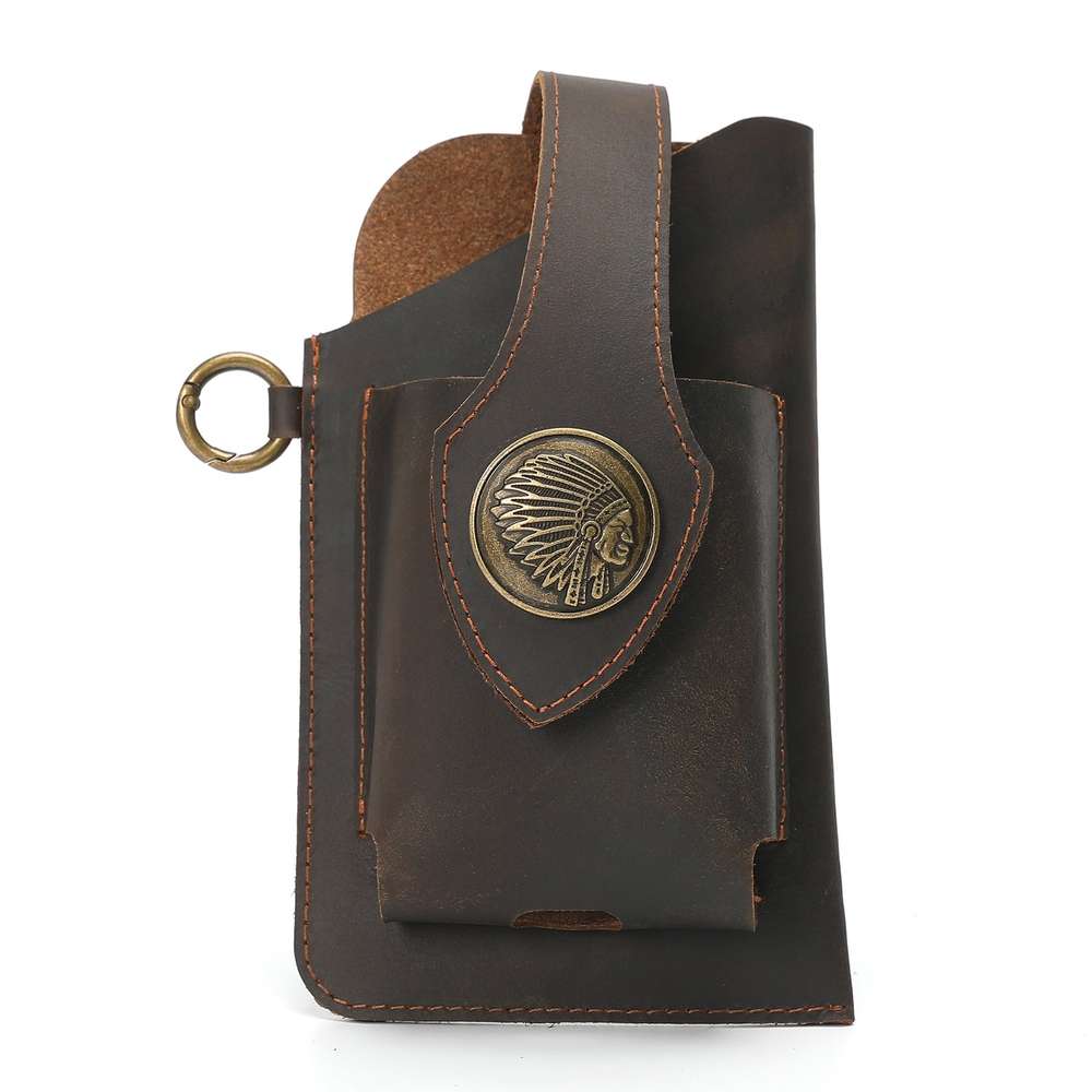 Leather Phone Belt Bag With Leather Belt - Minihomy