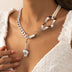 Hip-hop Shaped  Pearl Stitching Clavicle Chain - Minihomy