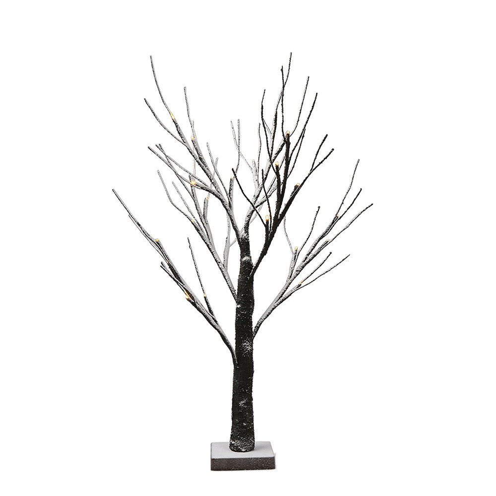 24LED Black Branch Imitation Snow Tree 3AA Battery Box Tree Lamp 45cm/17.71 Inch - Minihomy