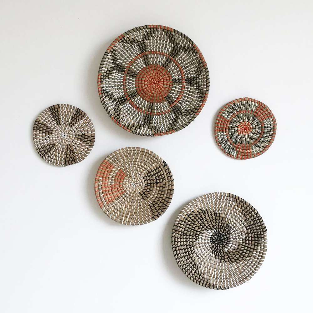 European Style Home Living Room Straw Woven Hanging Plate Crafts - Minihomy