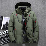 Winter Thick Men Jacket Solid Hooded Coats Hat Detachable Jacket