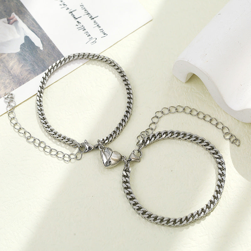 Stainless Steel Love Magnet Couple Bracelet