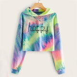 Hoodies Women Rainbow Tie Dye Print Women's Sweatshirt