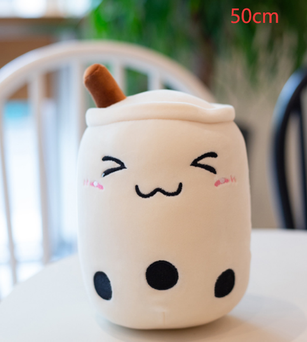 Cute Fruit Drink Plush Stuffed Soft Strawberry Milk Boba Tea Plush - Minihomy