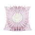 Modern Style White Throw Pillows Velvet Stitching 3D Chrysanthemum Cushion Waist Pillow Blue Cushion Case - Minihomy