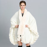 Winter Thick Shawl Imitation Fur Long Collar