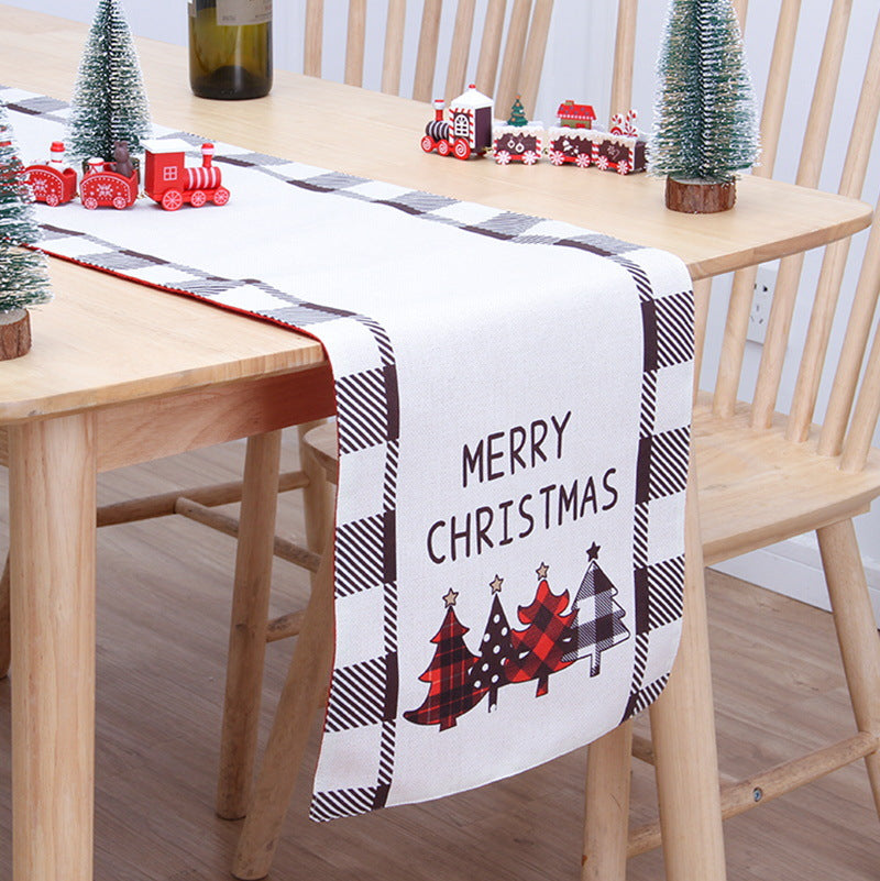 Christmas Table Flag Double Printing Snowman Table Mat - Minihomy