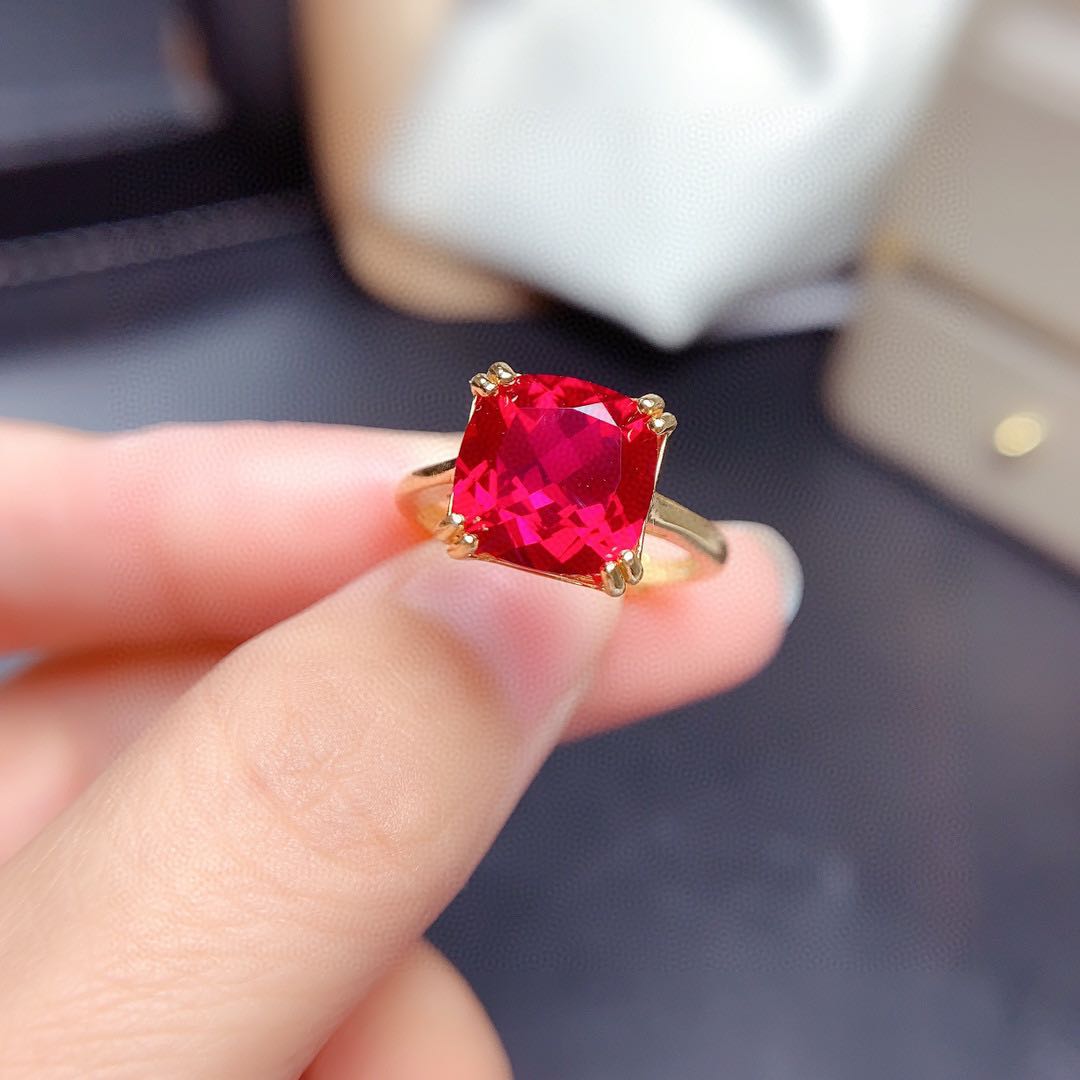 Fine Red Corundum Suit Female Ring Pendant - Minihomy