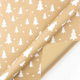 Kraft Paper Retro Christmas Tree Snowflake Gift Wrapping Paper