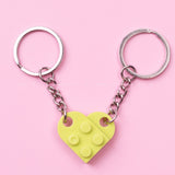 Heart Key Chain Valentines Day Gift Blocks Can Split Key Link Couples