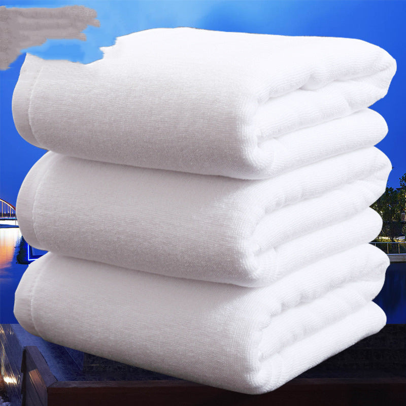 Bath Towel Cotton Adult Thickened And Increased Water-absorbing White - Minihomy