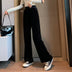 Large Size Gold Velvet Wide-leg Pants Women Autumn And Winter Fat Mm High Waist Loose - Minihomy