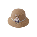 Cute Rabbit Decoration Bag with Two-Piece Straw Hat for Kids