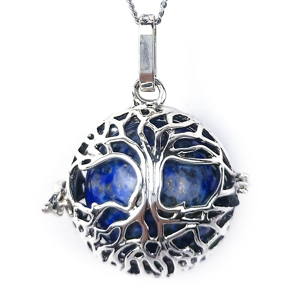 Natural Crystal Agate Seven Chakra Hollow Pendant