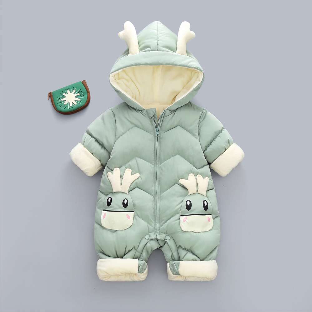 Baby Winter Snowsuit Plus Velvet Thick Baby Boys Jumpsuit - Minihomy